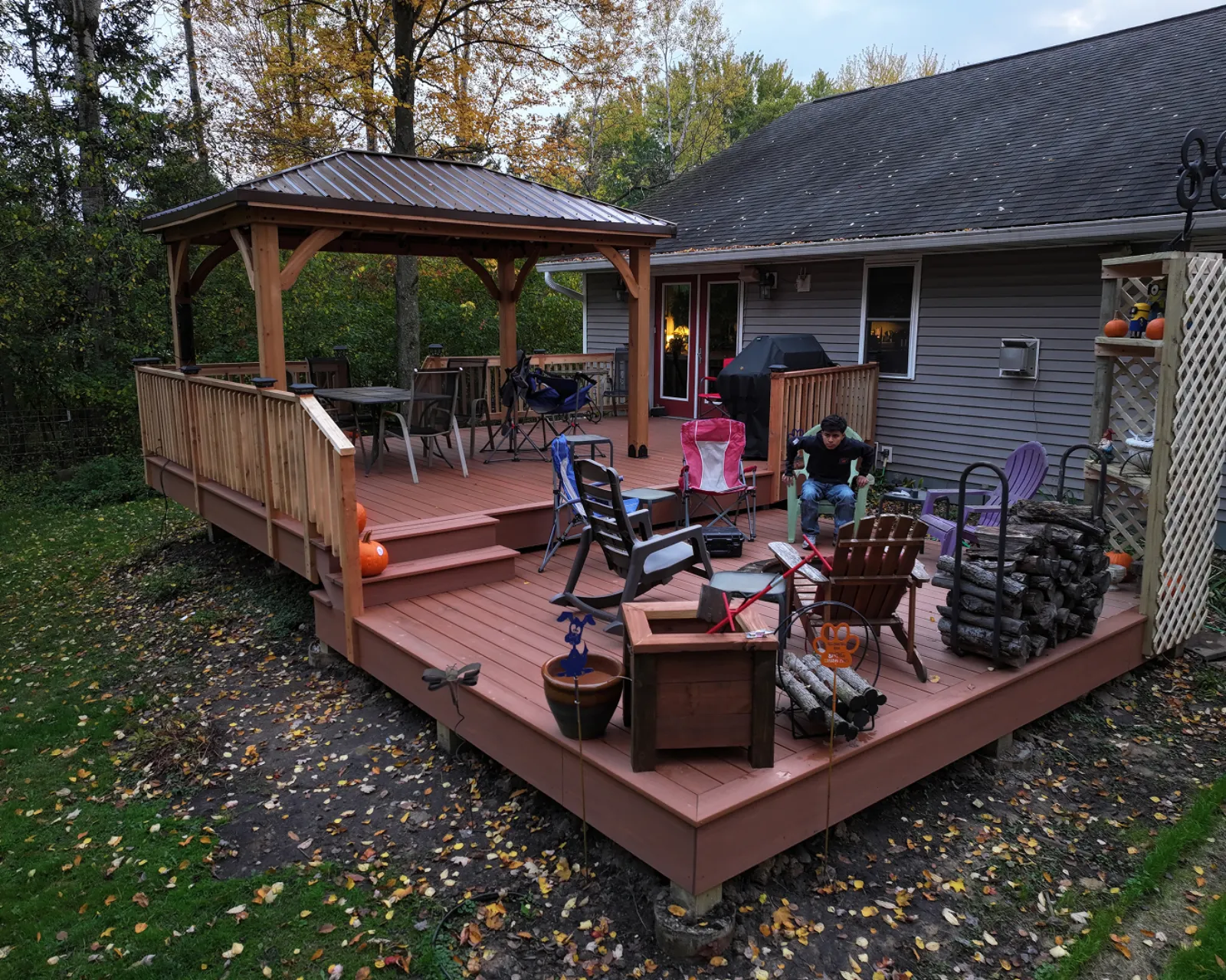 After: finished deck built by 3 Brothers Construction